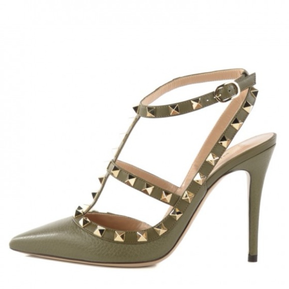 Valentino Garavani PATENT ROCKSTUD CAGED PUMP 100MM